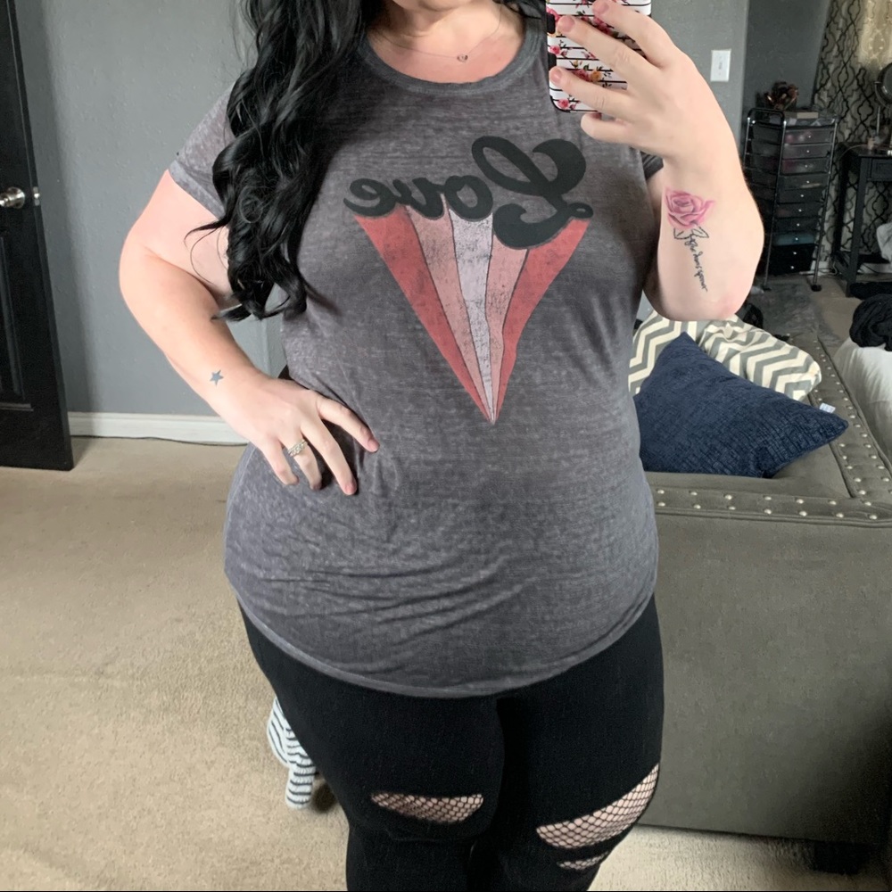 Torrid classic fit burnout tee size 2